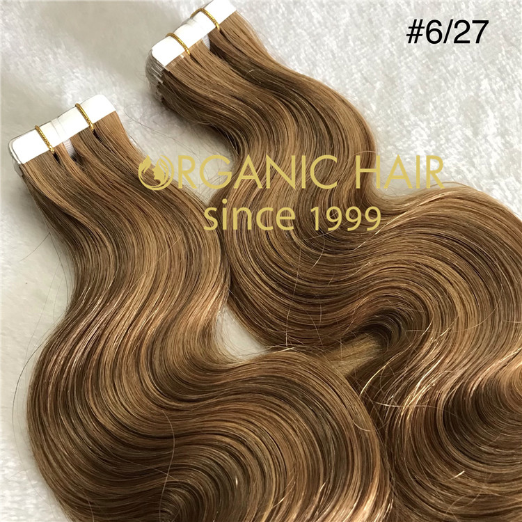  Tape in hair extensions with full cuticle intact piano color6/27 C98